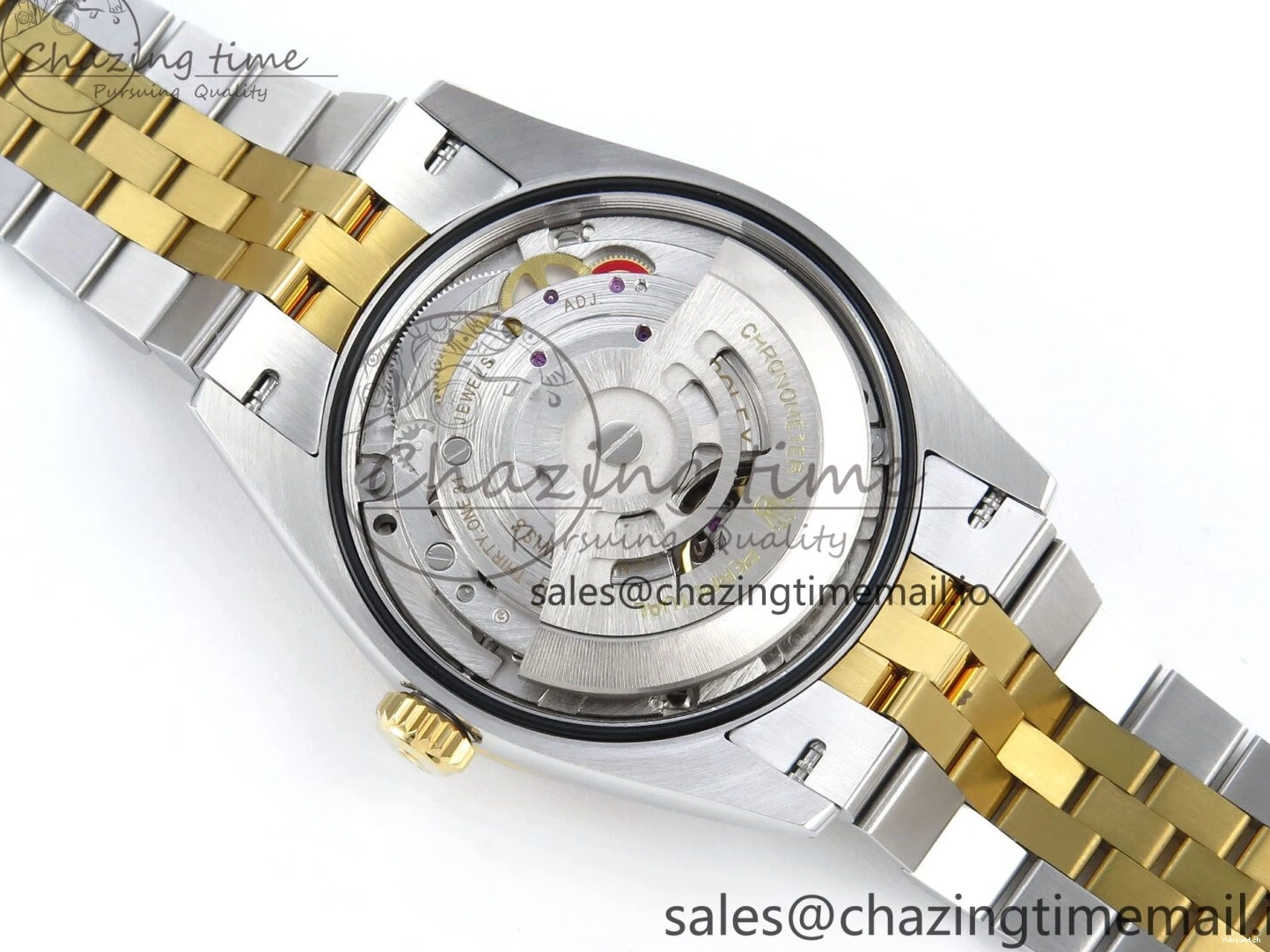 Best Stick YG 126233 EWEF SS on Textured Jubilee A3235 Bracelet 36 Marker YG Edition DateJust Dial 0510